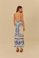 vestido cropped estampado lenço azulejo