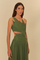 vestido estampado folha amazônia