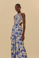 macacão estampado lenço azulejo