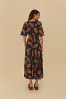 vestido cropped estampado onça de ouro