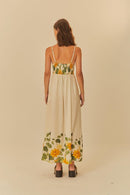 vestido longo estampado vitória régia