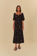 vestido longo estampado na selva