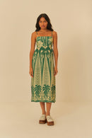 vestido cropped estampado noite das araras