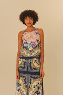 conjunto regata estampada lenço de inverno